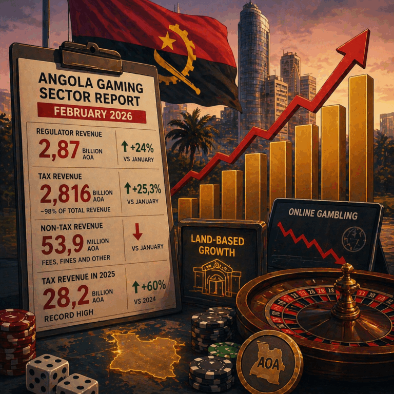 Доходы от гемблинга в Анголе выросли на 24% в феврале